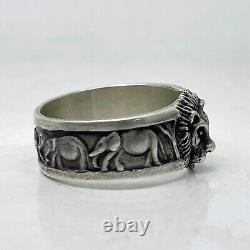 Bague en argent impérial russe 84 Lion et Éléphants