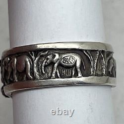 Bague en argent impérial russe 84 Lion et Éléphants