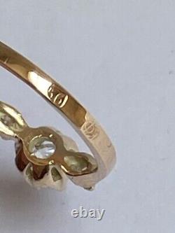 Bague en or rose antique impériale russe Fabergé avec diamant 14K 56 AT de l'auteur Exl