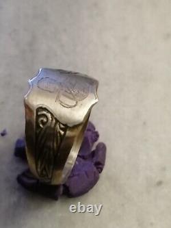 Bague impériale russe en argent rare 84 avec le visage de l'empereur Nicolas US-11,5