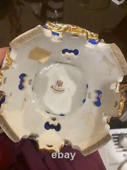 Belle Antique 19 Siècle Russe Impérial Porcelaine Candy Bowl Par Kornilov