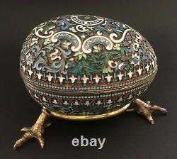 Big Antique Imperial Russian 84 Silver Shaded Émail Egg (khlebnikov)