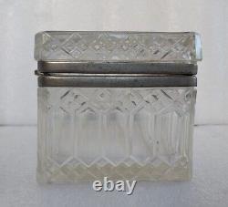 Boîte à sucre en verre César impérial de Russie antique 1911 rare