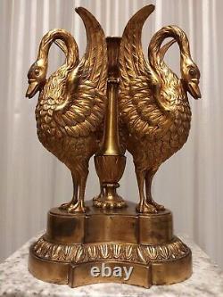 Bol de centre figuratif en verre doré et en bronze de l'Empire russe de 1850