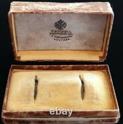 Bolin Antique Impérial Russe European Cufflinks Earings Presentation Case Box
