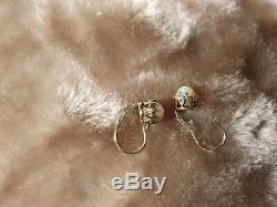 Boucles D'oreilles Antique Impériale Russe Authentique 56k Or Prix Pour Vente Rapide