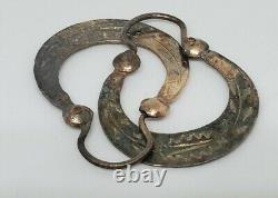 Boucles d'oreilles en argent sterling doré impérial russe antique rare 84 - Bijoux pour femmes