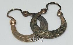 Boucles d'oreilles en argent sterling doré impérial russe antique rare 84 - Bijoux pour femmes