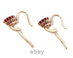 Boucles d'oreilles pour femmes en or impérial russe antique 56 avec rubis 3 gr