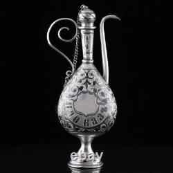 Bouteille de parfum au nielle en argent russe impérial du XIXe siècle, 84 Kavkaz Caucase