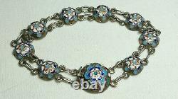 Bracelet en argent sterling russe 84 antique Empire en émail pour femmes 13 g