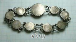 Bracelet en argent sterling russe 84 antique Empire en émail pour femmes 13 g