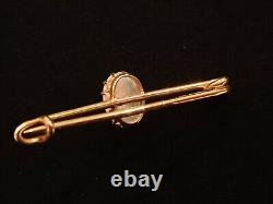 Broche antique en or 14K, épingle impériale victorienne édouardienne, bijou en opale et pierres précieuses