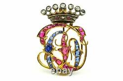 Broche antique impériale en or des Romanov tsaristes Royauté Couronne ducale Royal RU