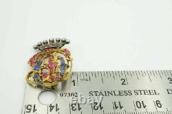 Broche antique impériale en or des Romanov tsaristes Royauté Couronne ducale Royal RU