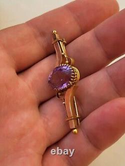 Broche antique impériale russe en or rose 56 14K ORIGINAL Parfaite RARE