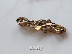 Broche de broche Antique Impériale Russe en Or Rose 56 14K ORIGINAL Parfait RARE