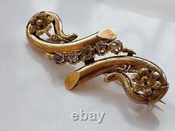 Broche de broche Antique Impériale Russe en Or Rose 56 14K ORIGINAL Parfait RARE