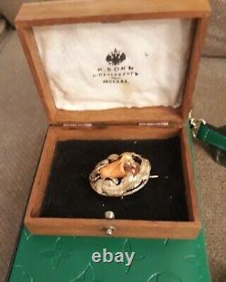 Broche en or 14 carats 56 avec pendentif de broche de rose en corail impérial russe ancien 10gr