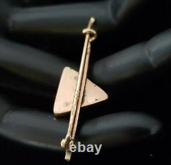 Broche épingle rare en émail guilloché en or 14 carats de l'ancienne Russie impériale Fabergé 56