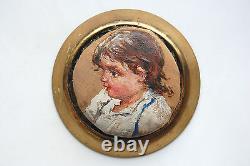 Broche impériale russe antique avec peinture à l'huile ? Hild Belle Qualité