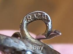 Broche paon en argent impérial russe ancienne des années 1800 avec pierres précieuses 84, rare