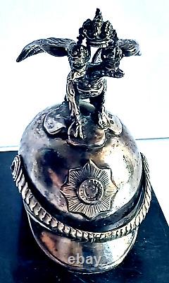 Casque d'officier russe impérial en argent sterling miniature par Julius Rappoport