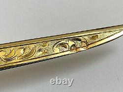 Comb Pliant Antique Impérial Russe Faberge 14k Solid Gold Hand Gravé