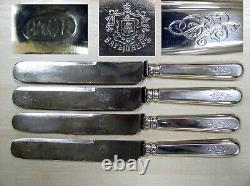 Couteaux Anciens 4 Knife Silver 84 Varipaev 19 Siècle Empire Impérial Russe