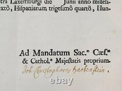 Empereur Charles VI a signé le document du traité de guerre impérial russe avec l'Empire ottoman.