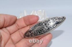 Épingle de cravate vintage en argent sterling antique 84 Niello russe impérial du Caucase