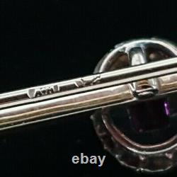 Faberge Brooch Pin Impérial Russe Or 14k 56 Birmanie Mine Rubis Bijoux Diamant