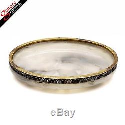 Faberge Workmaster Impériale Russe 84 Argent 88 White Siberian Agate Hardstone