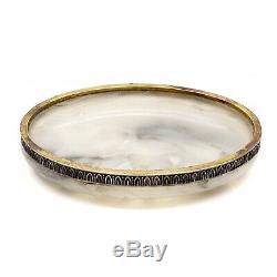 Faberge Workmaster Impériale Russe 84 Argent 88 White Siberian Agate Hardstone