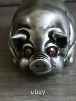 Figure D'argent Russe Impérial Antique Par La Forme D'un Cochon