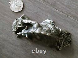 Figurine en argent antique de l'Empire russe par Sazikov : Ours sur la branche
