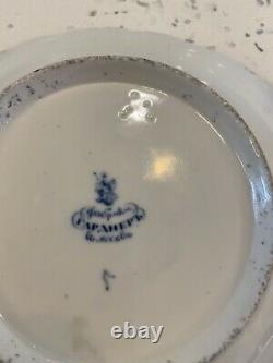 Gardner Antique Russe Impérial Porcelaine Blanc Bleu Floral Coupe De Thé Saucer