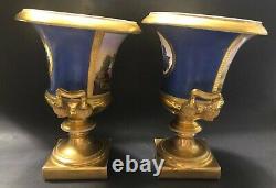 Grande Paire De Vases Antiques En Porcelaine Impériale Russe 19c (gardner)