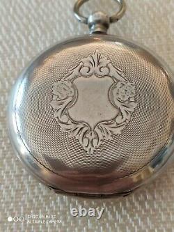 H. Moser Qte Boutte Antique Imperial Russian Silver Poket Watch 57 MM De Travail