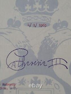 Impératrice Catherine III Russie Pologne a signé un document royal de la couronne russe Royauté.