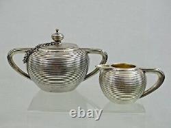 Imperial Antique Russe 84 Silver Tea Set St. Petersburg 1875 Design Inhabituel