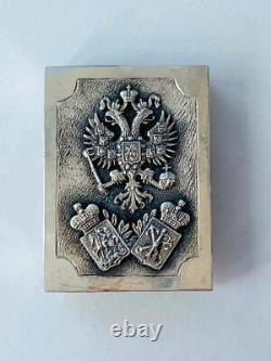 Impérial Antique Russe Sterling Argent 84 Matchstick Case Nicholas II 41,9gr