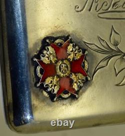 Impérial Russe Faberge Argent Or Émail Cigarette Case-or St. Stanislav