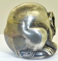 Impérial Russe Faberge Jewelled Argent Rubis D'or Mouse Figurine Paperweight