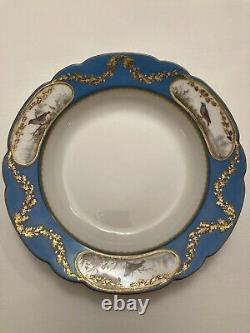 Imperial Russian Porcelain Dinner Bowl De 1901 Alexandrinsky Turquoise Service