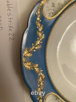 Imperial Russian Porcelain Dinner Bowl De 1901 Alexandrinsky Turquoise Service