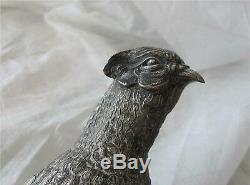Impériale Russe 84 Faisan Argenté Figure Oiseau Fabergé Antique 720gr 4500 $ +
