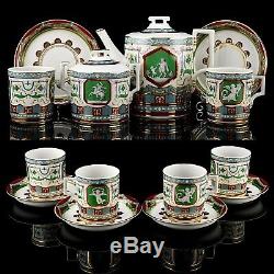 Impériale Russe Lomonosov Porcelaine Service À Thé Antique 6/14 New Gold Collection