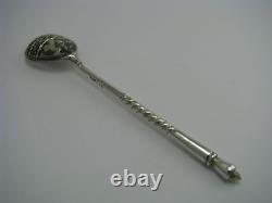 Le Silver Niello Spoon Souvenir De Russie Impérielle Caucase? D'ici? Ndreyeva1899