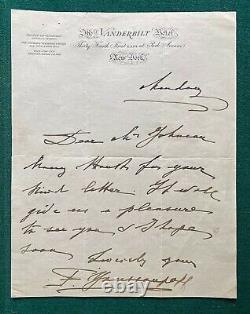 Lettre Antique Signé Prince Impérial Russe Yusupov Youssoupoff Vanderbilt